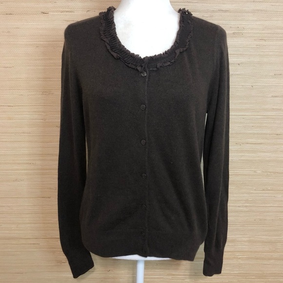 Caslon Viscose Cotton Angora Rabbit Cashmere Blend Button Up Cardigan Medium - Picture 1 of 7